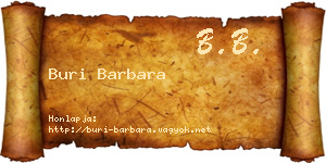 Buri Barbara névjegykártya